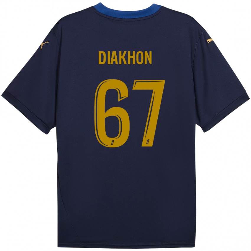 Kinder Mamadou Diakhon #67 Marineblau Gold Auswärtstrikot Trikot 2024/25 T-Shirt