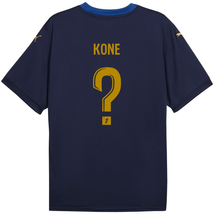 Kinder Abdoul Koné #0 Marineblau Gold Auswärtstrikot Trikot 2024/25 T-Shirt