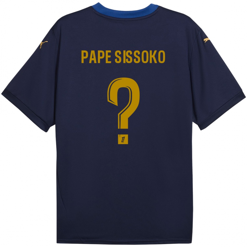 Kinder Niama Pape Sissoko #0 Marineblau Gold Auswärtstrikot Trikot 2024/25 T-Shirt