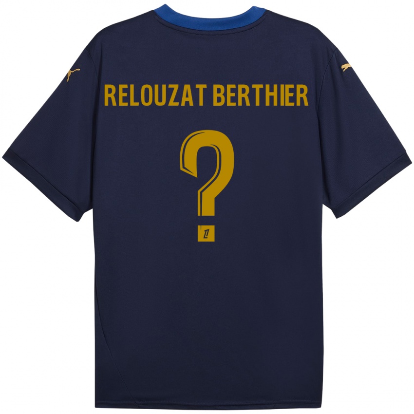 Kinder Maxime Relouzat Berthier #0 Marineblau Gold Auswärtstrikot Trikot 2024/25 T-Shirt