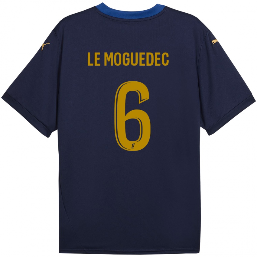 Kinder Anaële Le Moguédec #6 Marineblau Gold Auswärtstrikot Trikot 2024/25 T-Shirt