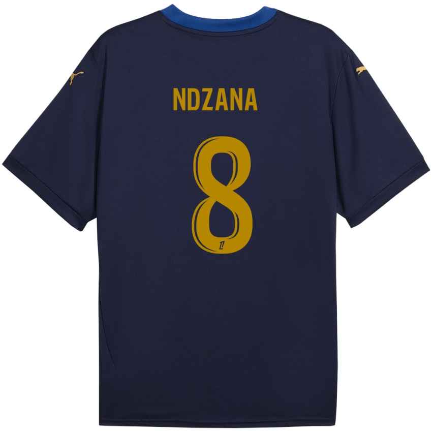 Kinder Colette Ndzana Fegue #8 Marineblau Gold Auswärtstrikot Trikot 2024/25 T-Shirt