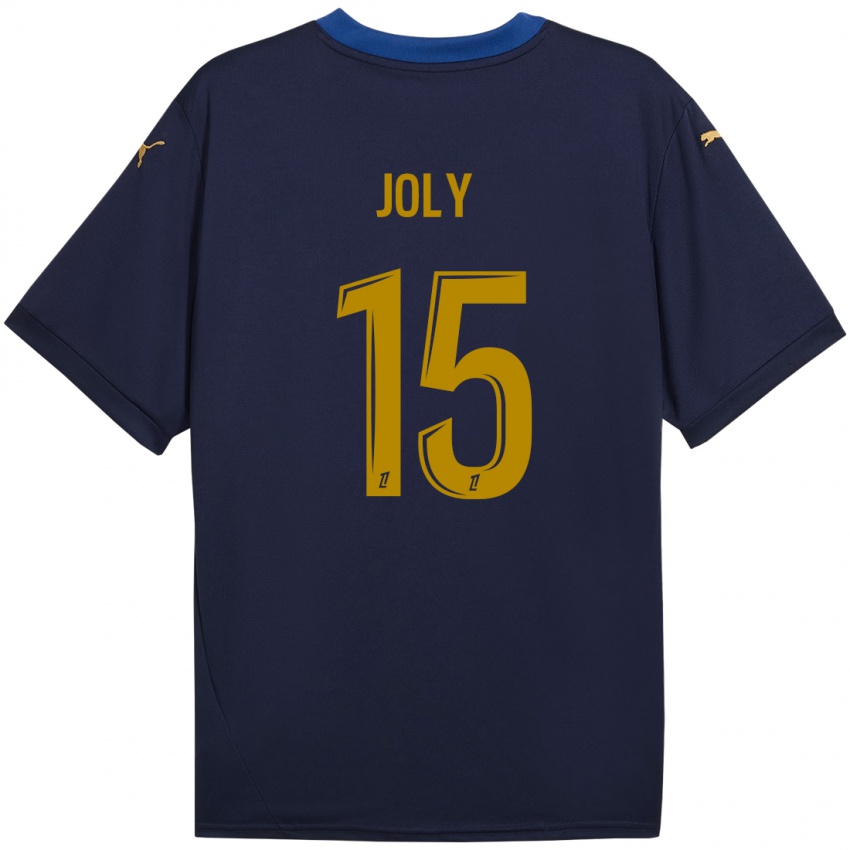 Kinder Lou-Ann Joly #15 Marineblau Gold Auswärtstrikot Trikot 2024/25 T-Shirt