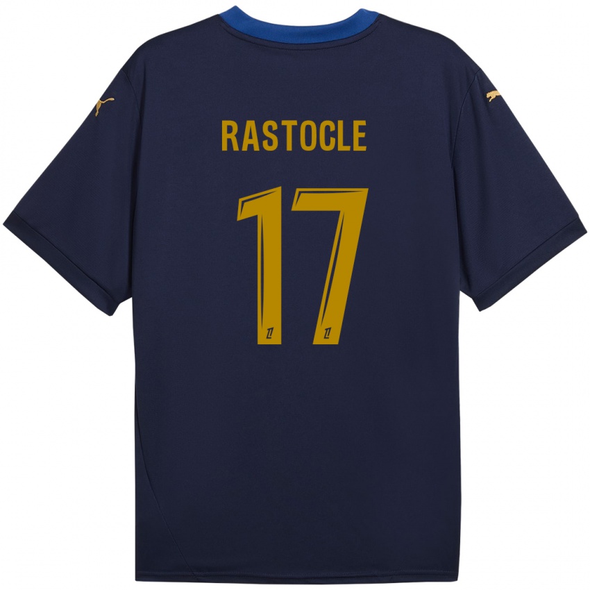 Kinder Jade Rastocle #17 Marineblau Gold Auswärtstrikot Trikot 2024/25 T-Shirt