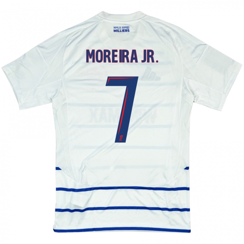 Kinder Diego Moreira #7 Weiß Blau Auswärtstrikot Trikot 2024/25 T-Shirt