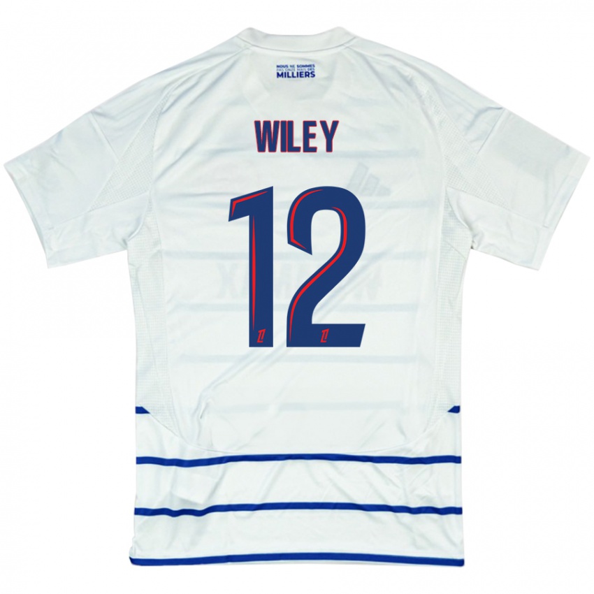 Kinder Caleb Wiley #12 Weiß Blau Auswärtstrikot Trikot 2024/25 T-Shirt