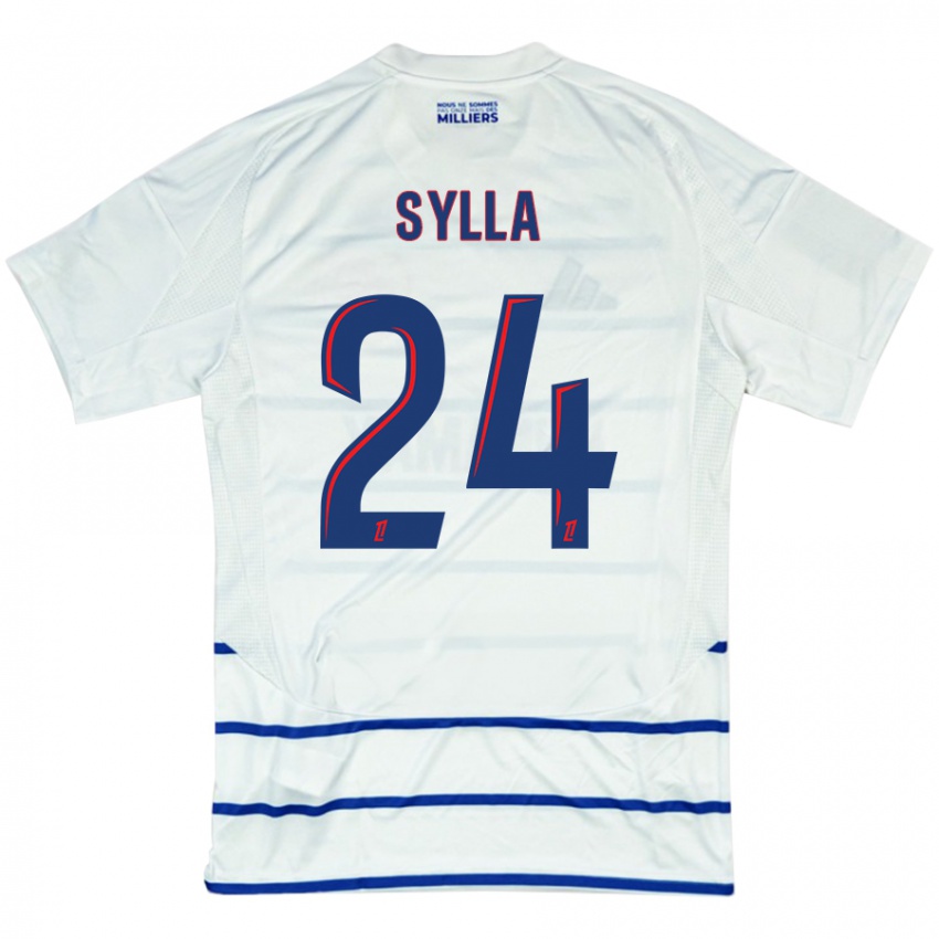 Kinder Abakar Sylla #24 Weiß Blau Auswärtstrikot Trikot 2024/25 T-Shirt