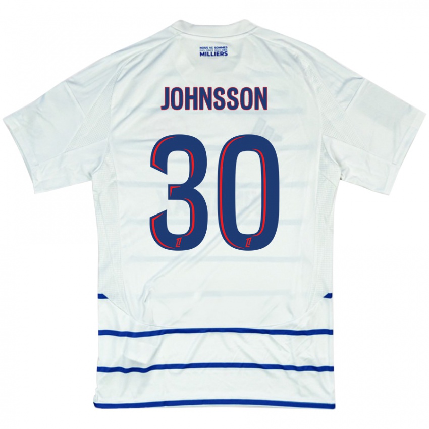 Kinder Karl-Johan Johnsson #30 Weiß Blau Auswärtstrikot Trikot 2024/25 T-Shirt