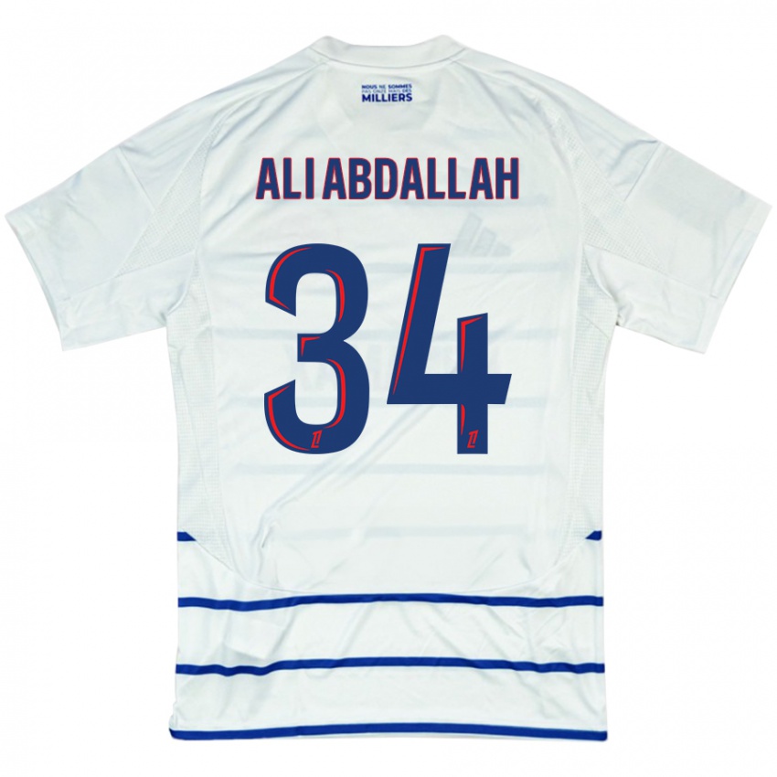 Kinder Aboubacar Ali Abdallah #34 Weiß Blau Auswärtstrikot Trikot 2024/25 T-Shirt