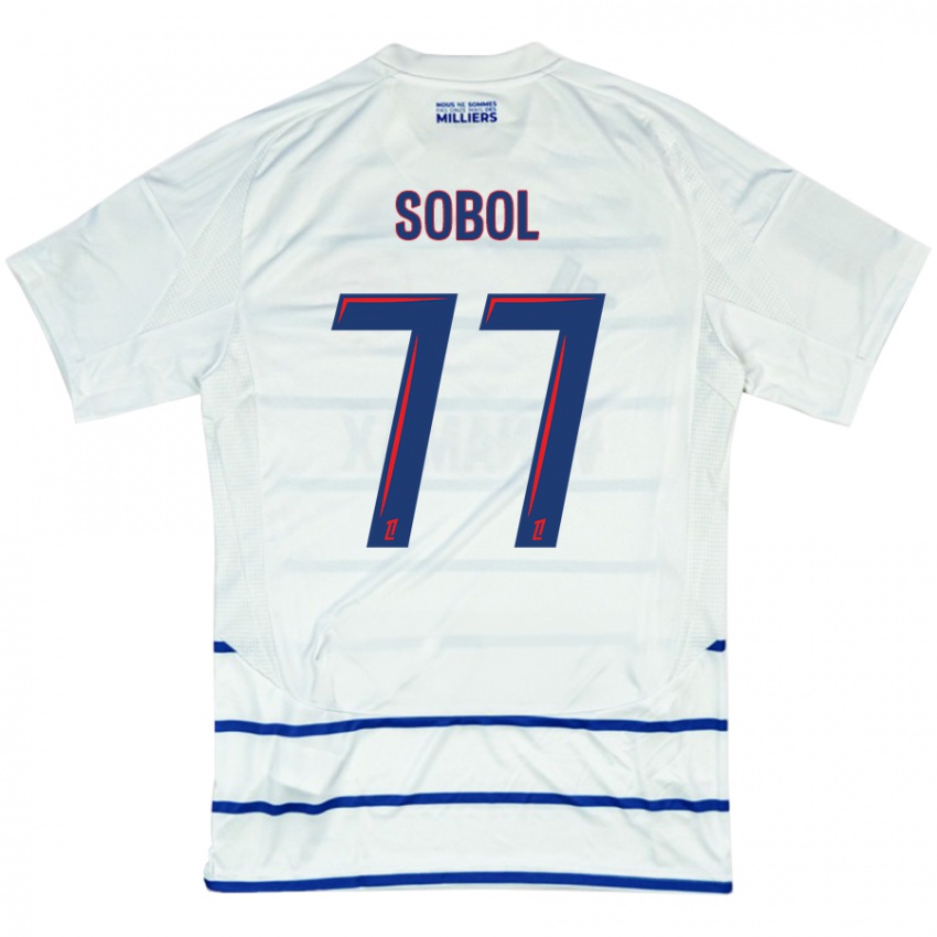 Kinder Eduard Sobol #77 Weiß Blau Auswärtstrikot Trikot 2024/25 T-Shirt