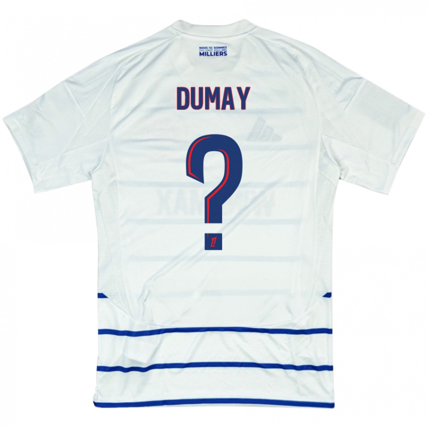 Kinder Yoann Dumay #0 Weiß Blau Auswärtstrikot Trikot 2024/25 T-Shirt