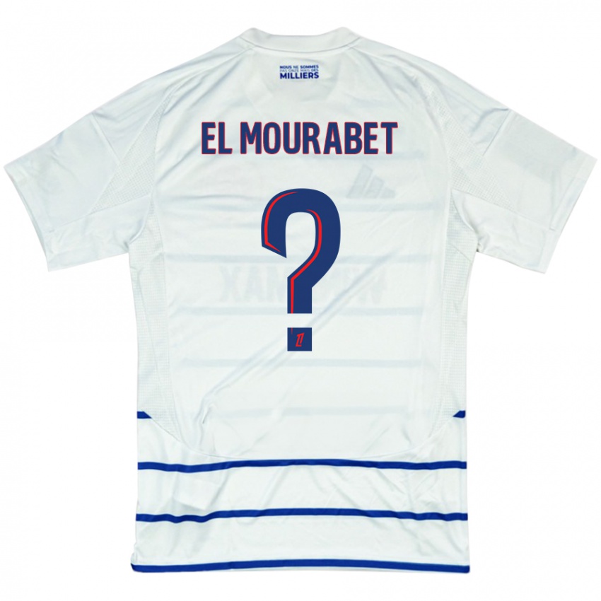 Kinder Samir El Mourabet #0 Weiß Blau Auswärtstrikot Trikot 2024/25 T-Shirt