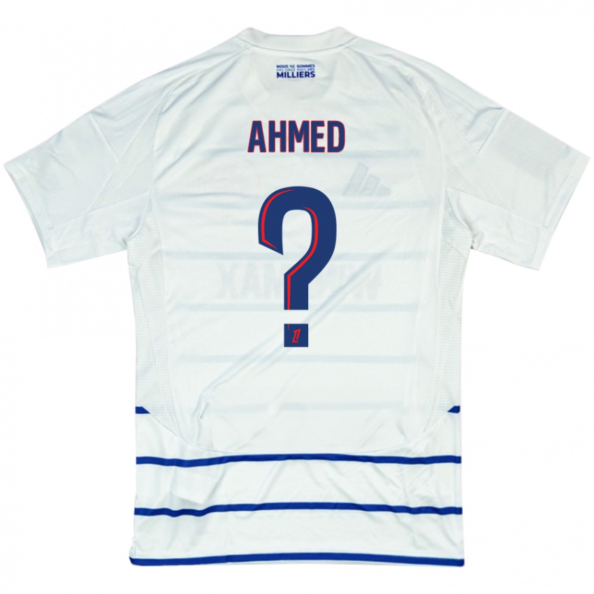 Kinder Aymeric Ahmed #0 Weiß Blau Auswärtstrikot Trikot 2024/25 T-Shirt