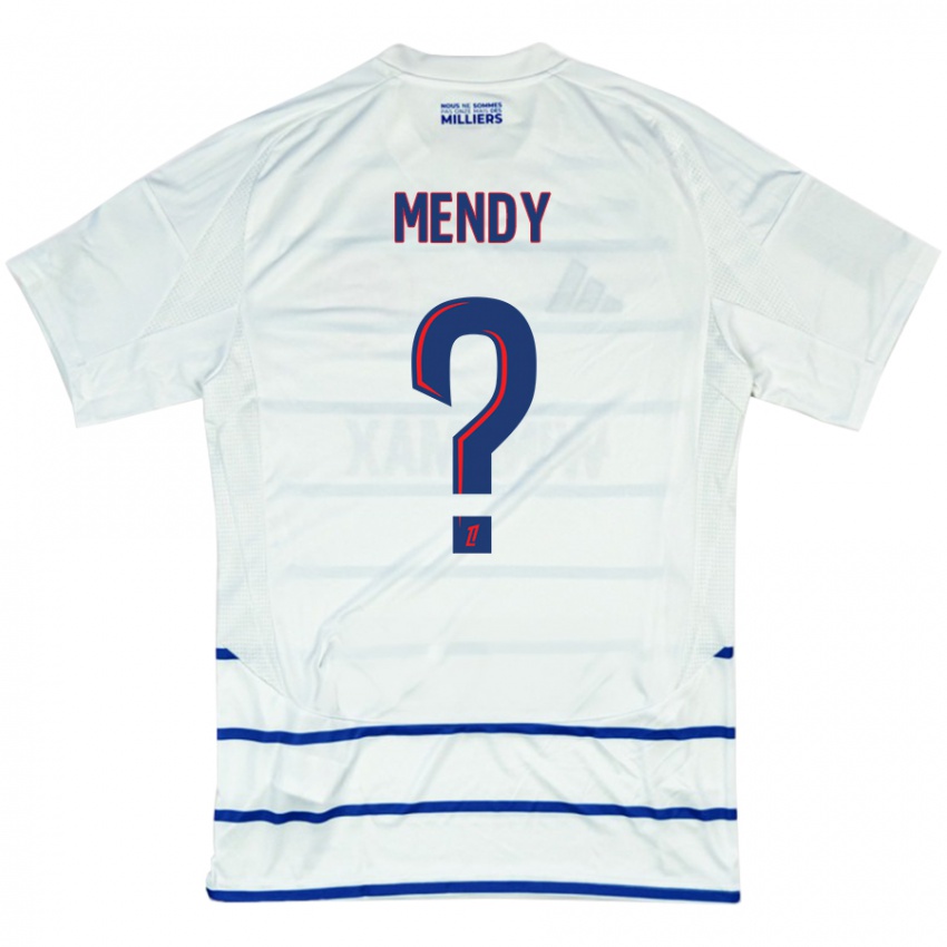 Kinder François Mendy #0 Weiß Blau Auswärtstrikot Trikot 2024/25 T-Shirt