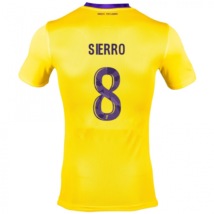 Kinder Vincent Sierro #8 Gelb Lila Auswärtstrikot Trikot 2024/25 T-Shirt