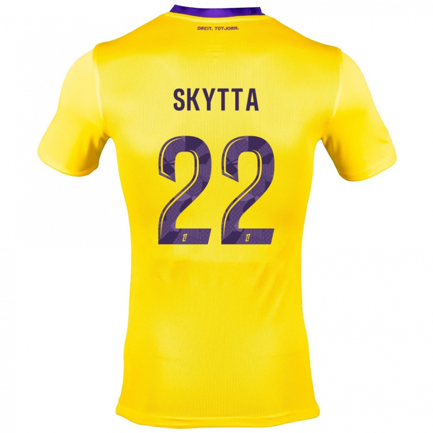 Kinder Naatan Skyttä #22 Gelb Lila Auswärtstrikot Trikot 2024/25 T-Shirt