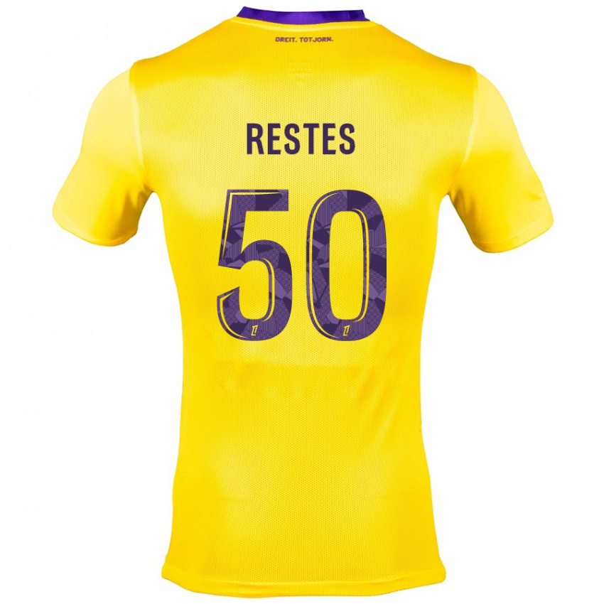 Kinder Guillaume Restes #50 Gelb Lila Auswärtstrikot Trikot 2024/25 T-Shirt