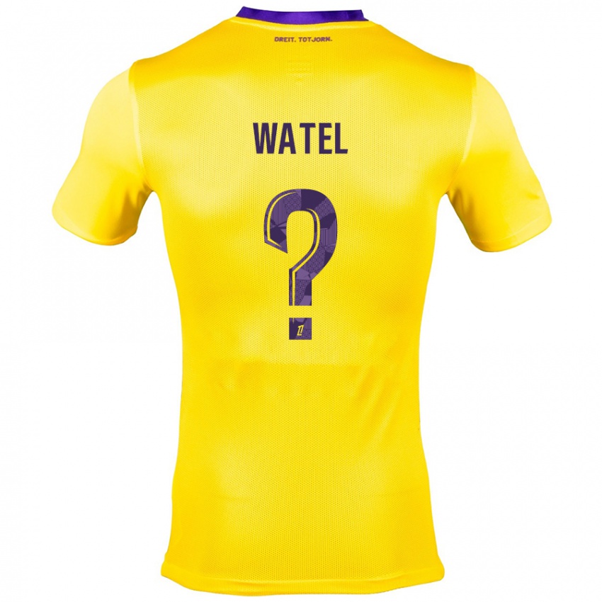 Kinder Kylian Watel #0 Gelb Lila Auswärtstrikot Trikot 2024/25 T-Shirt