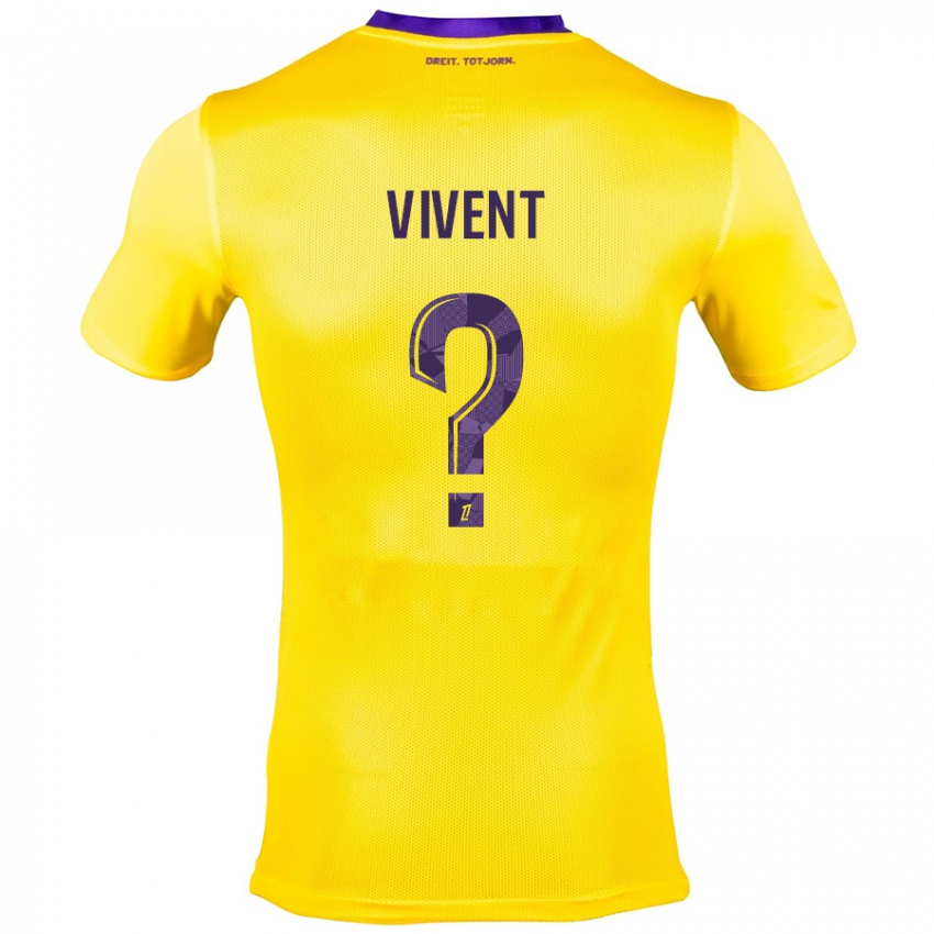 Kinder Sacha Vivent #0 Gelb Lila Auswärtstrikot Trikot 2024/25 T-Shirt