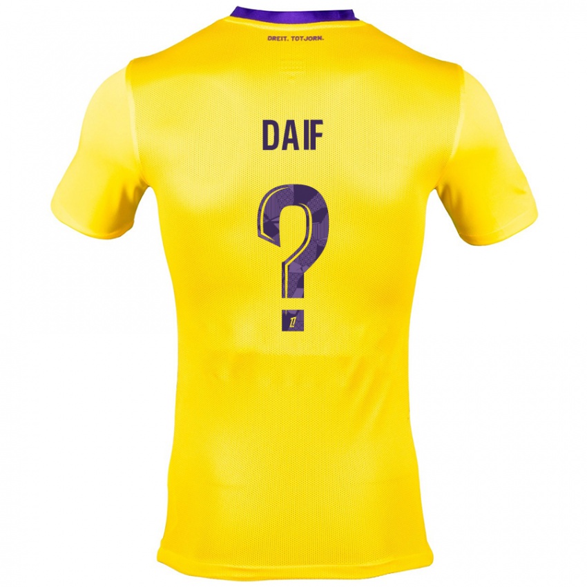 Kinder Mouhamed Daif #0 Gelb Lila Auswärtstrikot Trikot 2024/25 T-Shirt