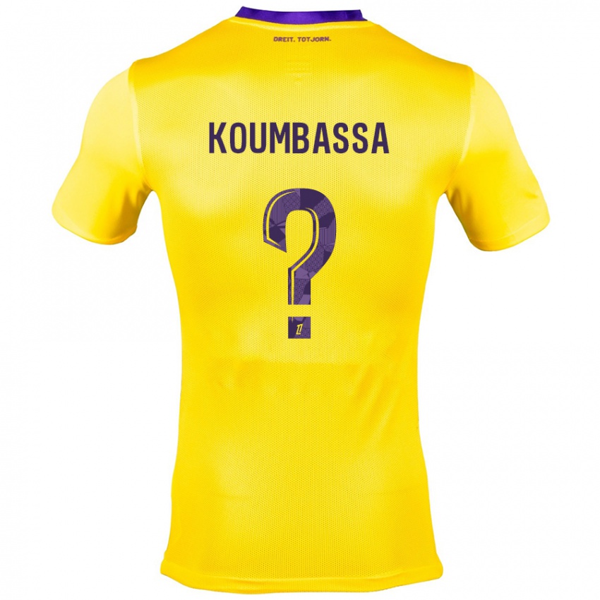 Kinder Seny Koumbassa #0 Gelb Lila Auswärtstrikot Trikot 2024/25 T-Shirt