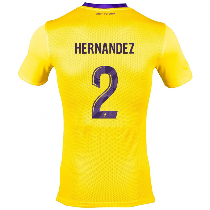 Kinder Lucie Hernandez #2 Gelb Lila Auswärtstrikot Trikot 2024/25 T-Shirt