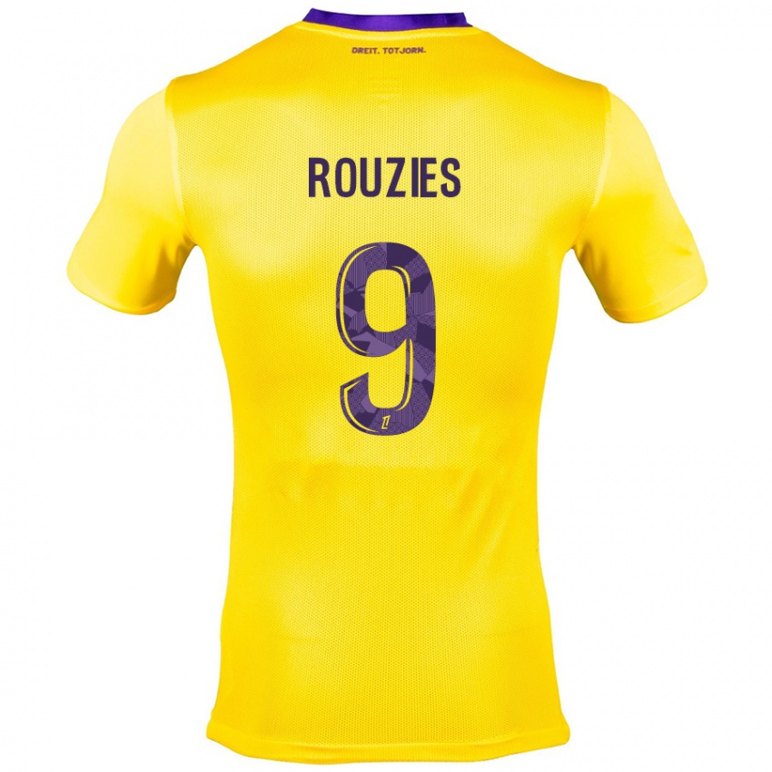 Kinder Manon Rouzies #9 Gelb Lila Auswärtstrikot Trikot 2024/25 T-Shirt