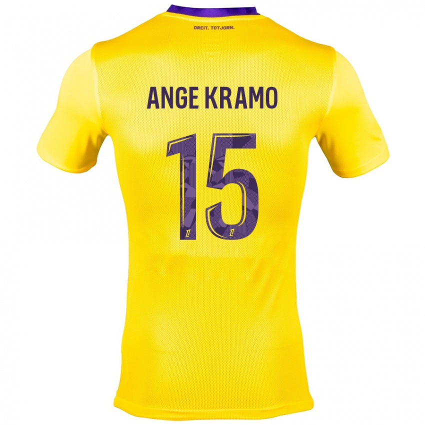 Kinder Marie Ange Kramo #15 Gelb Lila Auswärtstrikot Trikot 2024/25 T-Shirt