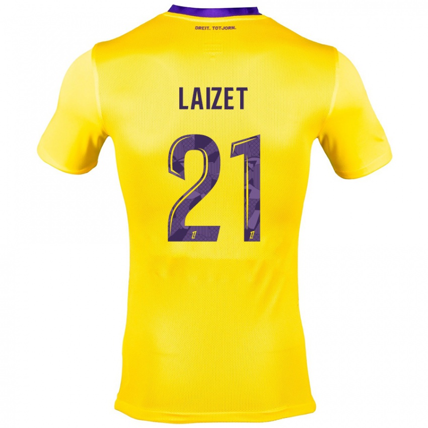 Kinder Emma Laizet #21 Gelb Lila Auswärtstrikot Trikot 2024/25 T-Shirt