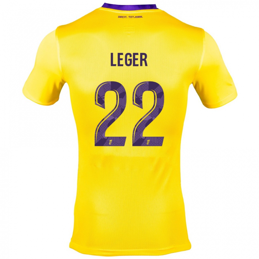 Kinder Christelle Léger #22 Gelb Lila Auswärtstrikot Trikot 2024/25 T-Shirt