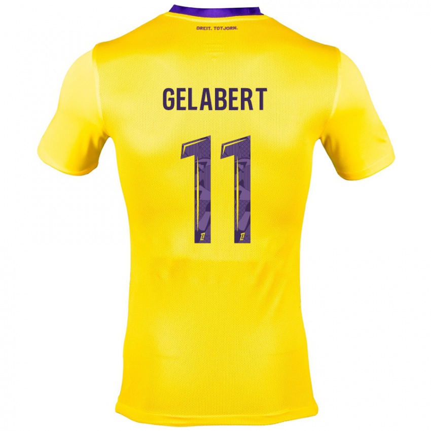 Kinder César Gelabert #11 Gelb Lila Auswärtstrikot Trikot 2024/25 T-Shirt