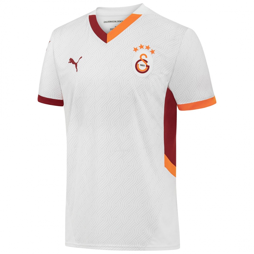 Kinder Kerem Aktürkoğlu #7 Weiß Gelb Rot Auswärtstrikot Trikot 2024/25 T-Shirt