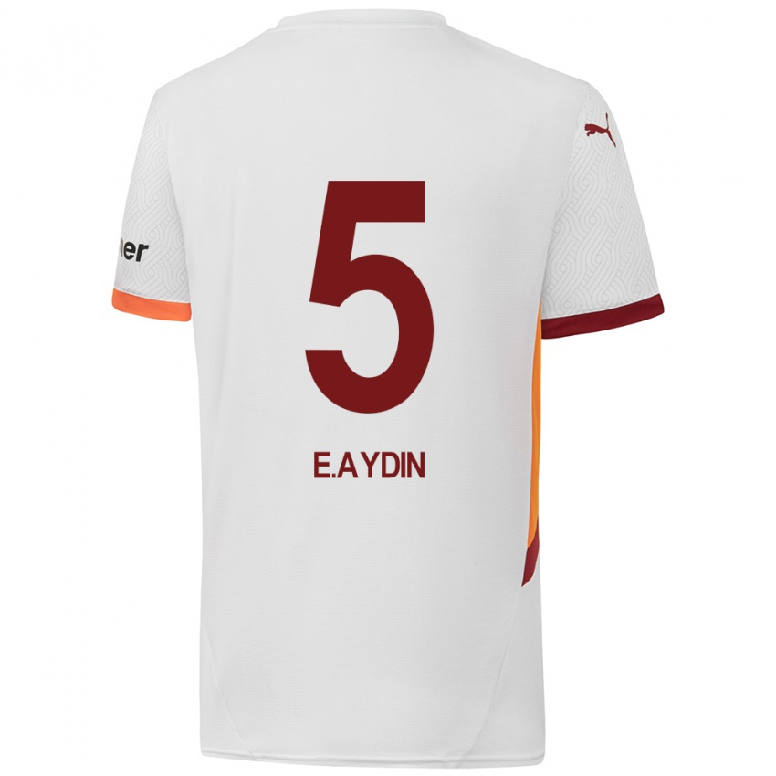 Kinder Eyüp Aydin #5 Weiß Gelb Rot Auswärtstrikot Trikot 2024/25 T-Shirt