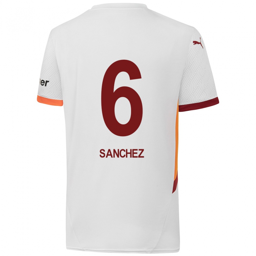 Kinder Davinson Sanchez #6 Weiß Gelb Rot Auswärtstrikot Trikot 2024/25 T-Shirt