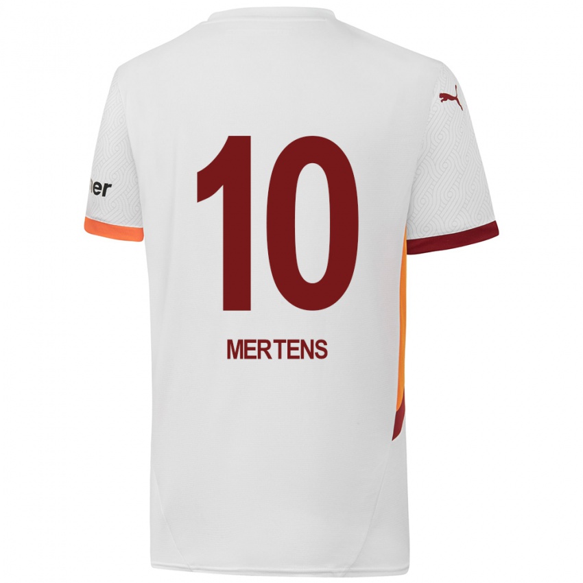 Kinder Dries Mertens #10 Weiß Gelb Rot Auswärtstrikot Trikot 2024/25 T-Shirt