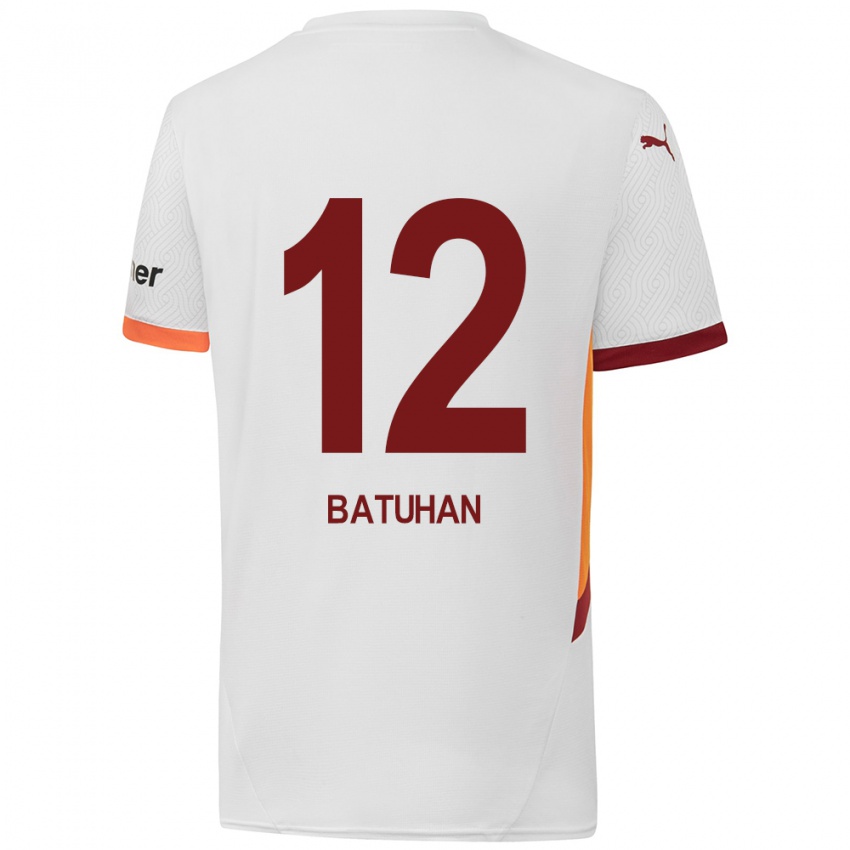 Kinder Batuhan Şen #12 Weiß Gelb Rot Auswärtstrikot Trikot 2024/25 T-Shirt