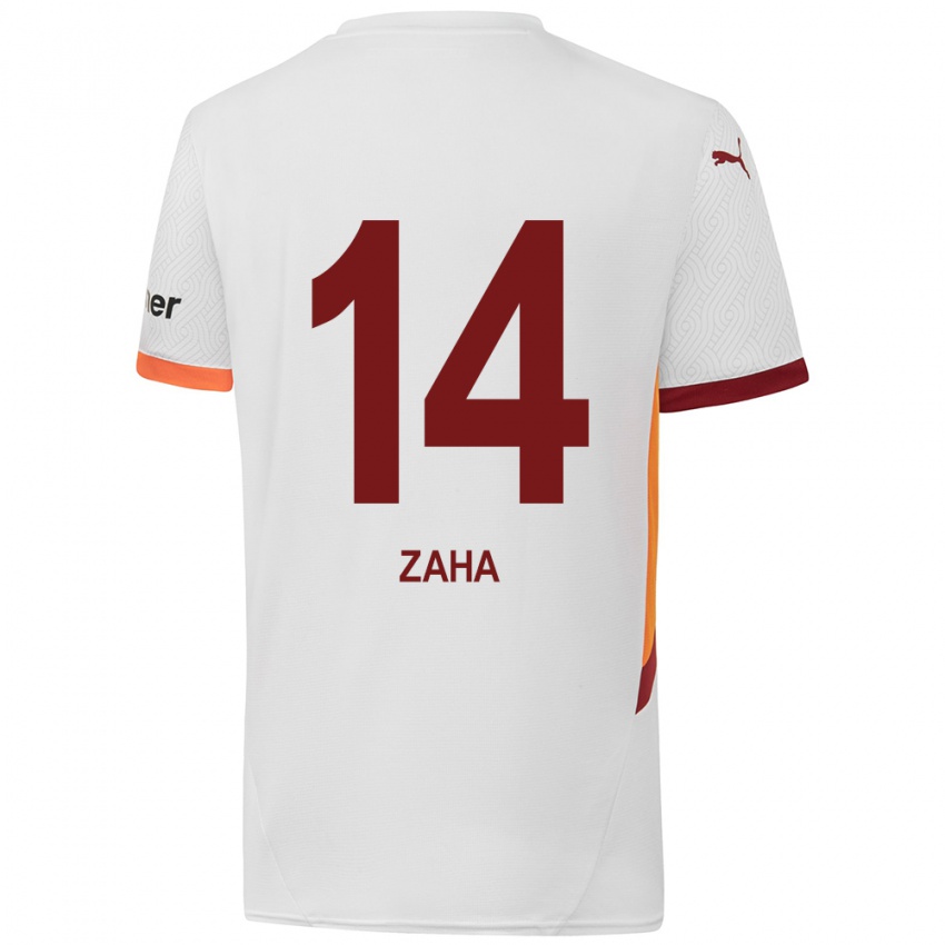 Kinder Wilfried Zaha #14 Weiß Gelb Rot Auswärtstrikot Trikot 2024/25 T-Shirt