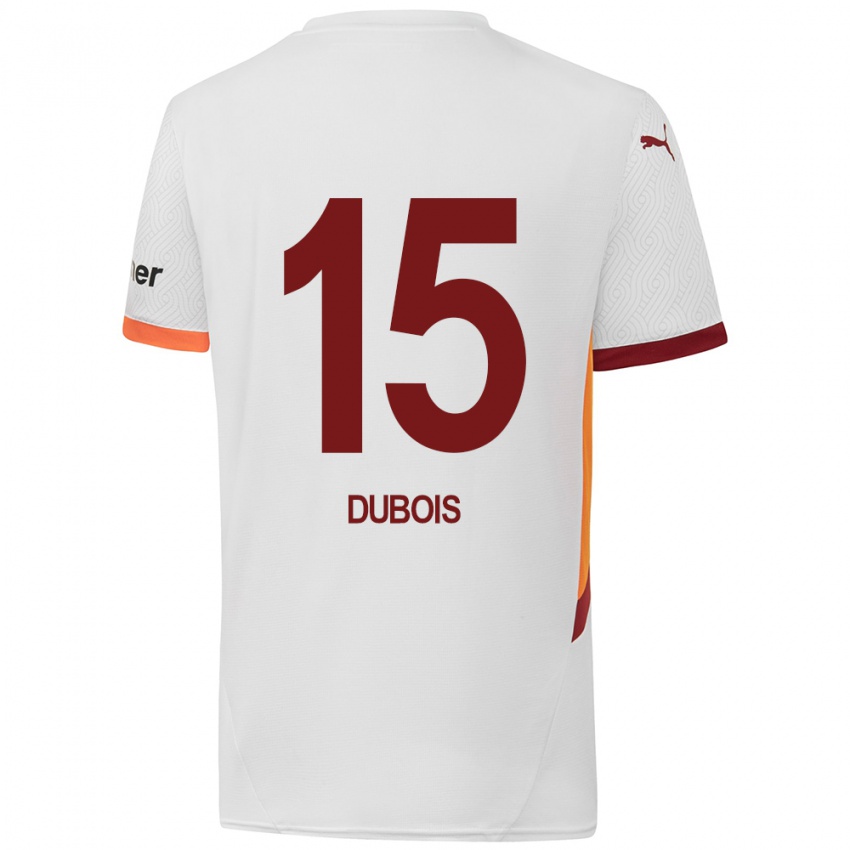 Kinder Léo Dubois #15 Weiß Gelb Rot Auswärtstrikot Trikot 2024/25 T-Shirt