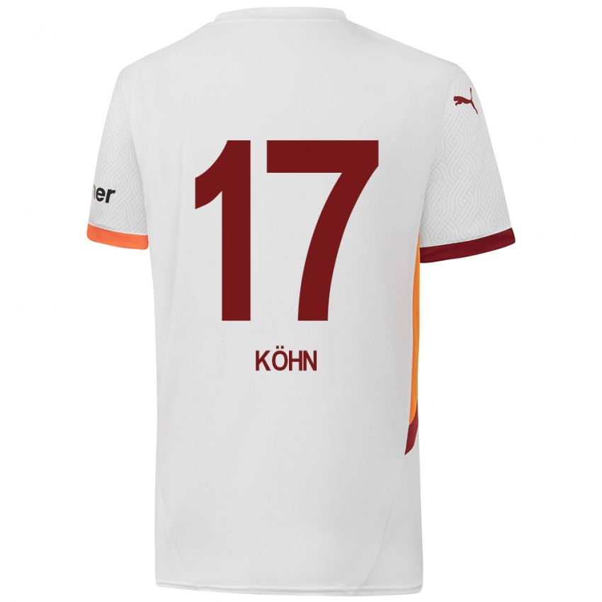 Kinder Derrick Köhn #17 Weiß Gelb Rot Auswärtstrikot Trikot 2024/25 T-Shirt