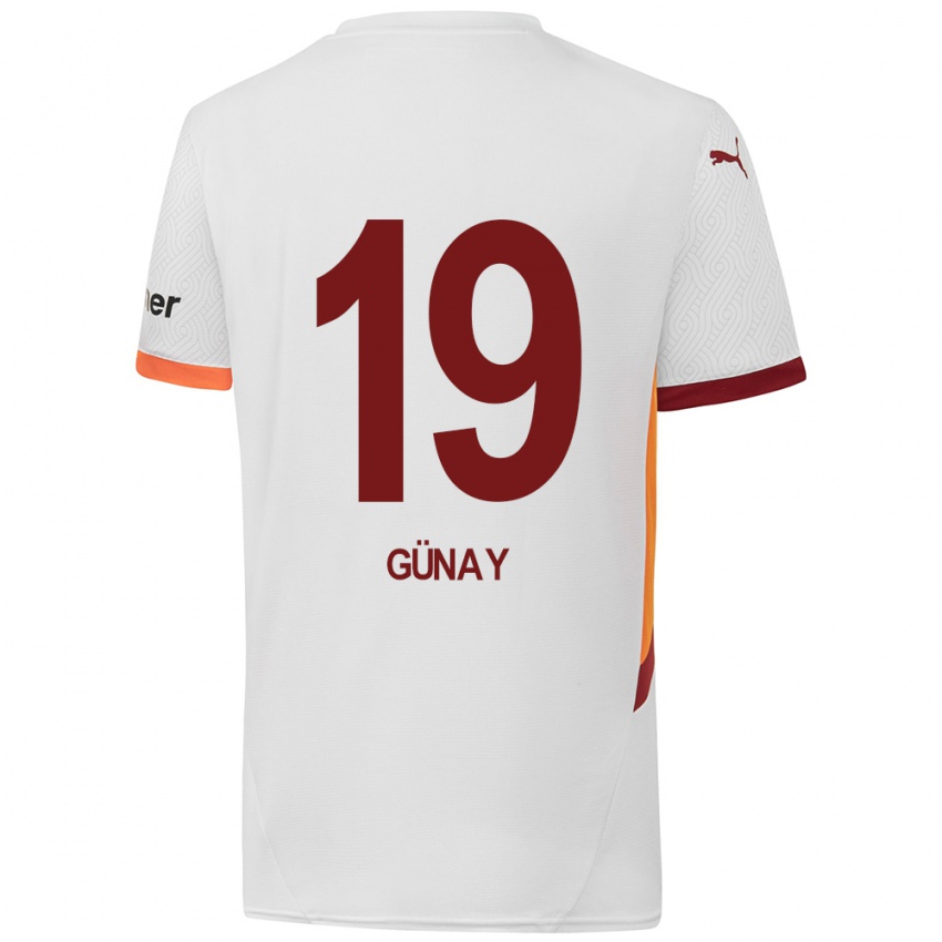 Kinder Günay Güvenç #19 Weiß Gelb Rot Auswärtstrikot Trikot 2024/25 T-Shirt