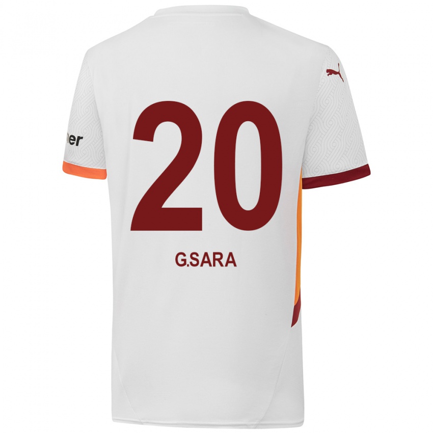 Kinder Gabriel Sara #20 Weiß Gelb Rot Auswärtstrikot Trikot 2024/25 T-Shirt