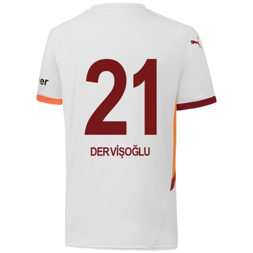 Kinder Halil Dervişoğlu #21 Weiß Gelb Rot Auswärtstrikot Trikot 2024/25 T-Shirt