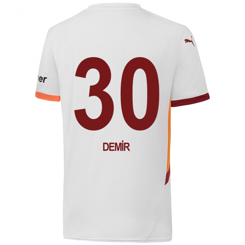 Kinder Yusuf Demir #30 Weiß Gelb Rot Auswärtstrikot Trikot 2024/25 T-Shirt