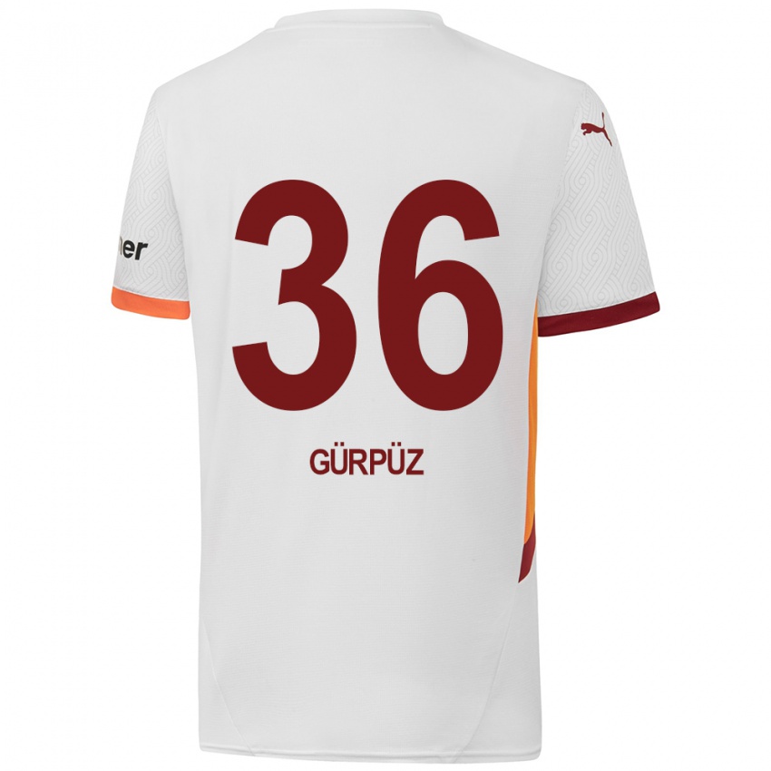 Kinder Gökdeniz Gürpüz #36 Weiß Gelb Rot Auswärtstrikot Trikot 2024/25 T-Shirt