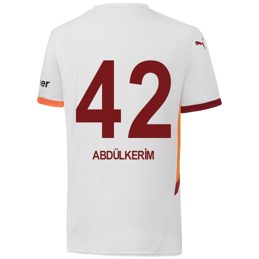 Kinder Abdülkerim Bardakcı #42 Weiß Gelb Rot Auswärtstrikot Trikot 2024/25 T-Shirt