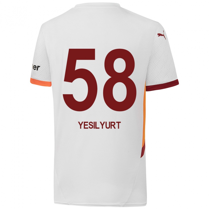 Kinder Ali Yeşilyurt #58 Weiß Gelb Rot Auswärtstrikot Trikot 2024/25 T-Shirt