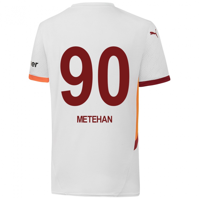 Kinder Metehan Baltacı #90 Weiß Gelb Rot Auswärtstrikot Trikot 2024/25 T-Shirt