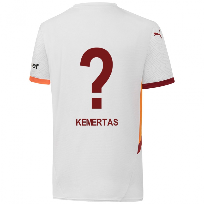 Kinder Batin Özden Kemertas #0 Weiß Gelb Rot Auswärtstrikot Trikot 2024/25 T-Shirt