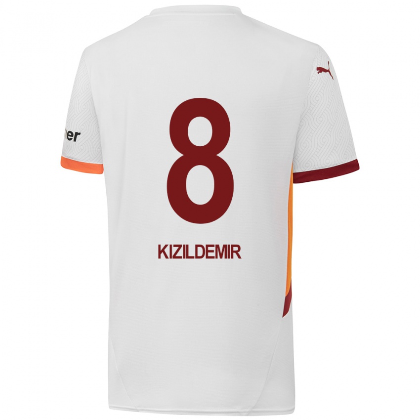 Kinder Berk Kizildemir #8 Weiß Gelb Rot Auswärtstrikot Trikot 2024/25 T-Shirt