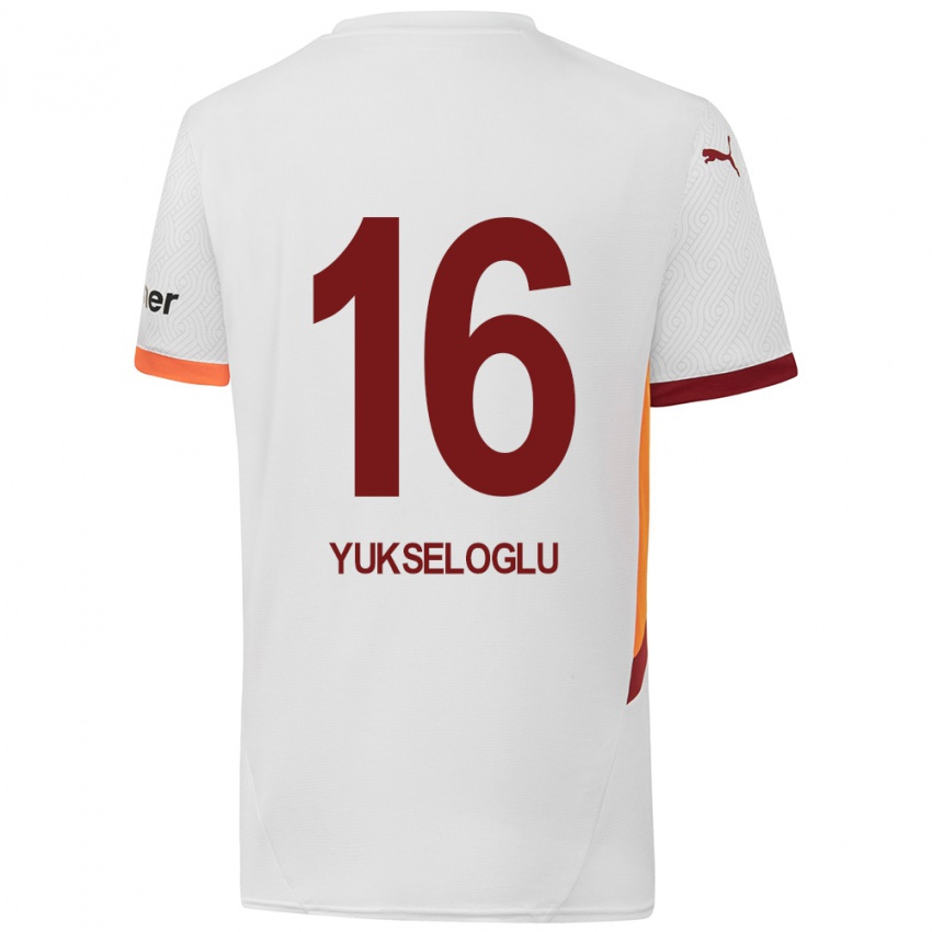 Kinder Ayaz Yükseloğlu #16 Weiß Gelb Rot Auswärtstrikot Trikot 2024/25 T-Shirt